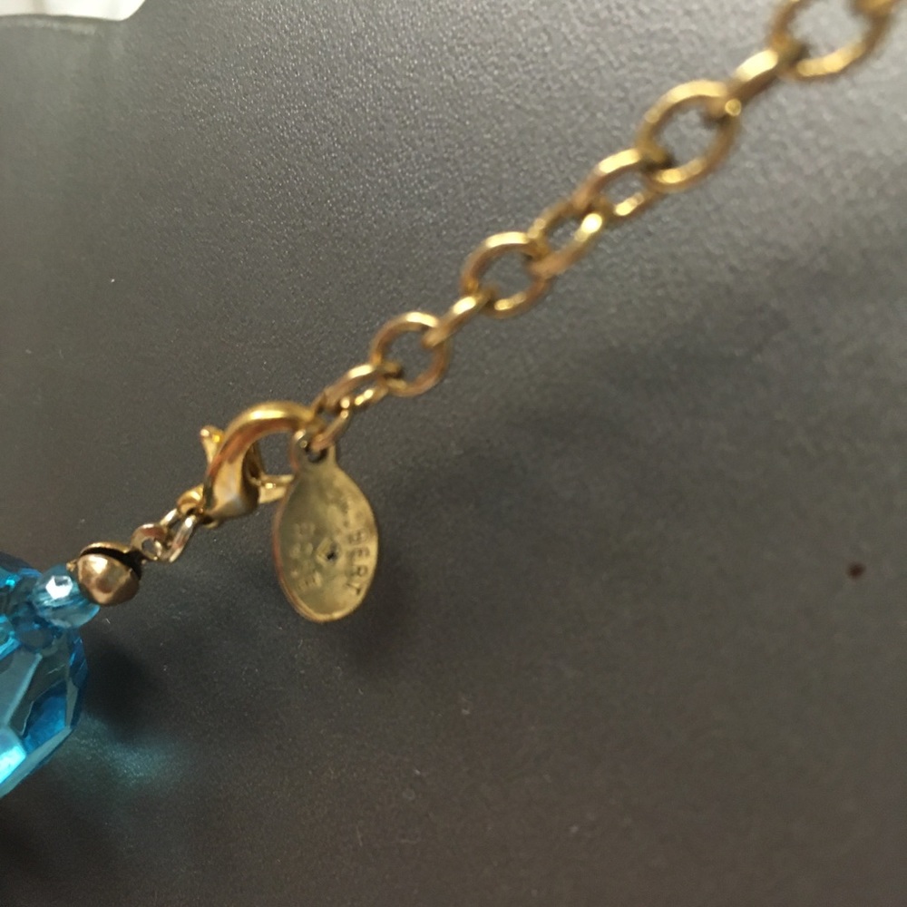 Teal & Gold Beaded Necklace - Picture 3 of 5